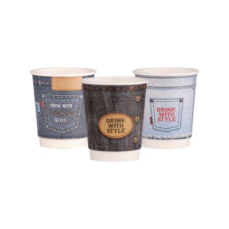 Double Wall Paper Cups Jeans MIX