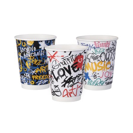 Double Wall Paper Cups Graffiti Design