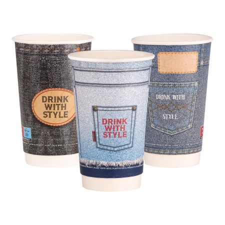 Double Wall Paper Cups Jeans MIX
